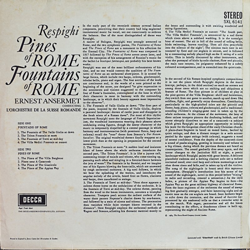 画像2: エルネスト・アンセルメ/レスピーギ:ローマの噴水、ローマの松 (2)