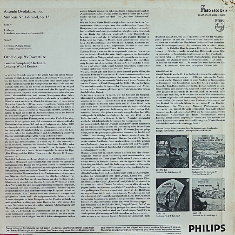 画像2: ヴィトルト・ロヴィツキ指揮/ドヴォルザーク：交響曲第4番ニ短調作品13B.41 (2)