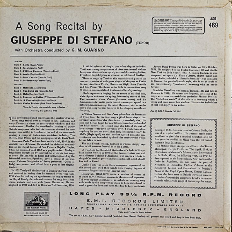 画像2: ジュゼッペ・ディ・ステファーノ/A SONG RECITAL (2)
