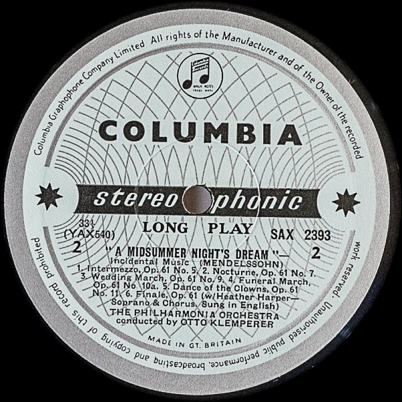 画像4: オットー・クレンペラー指揮/メンデルスゾーン:真夏の夜の夢 (4)