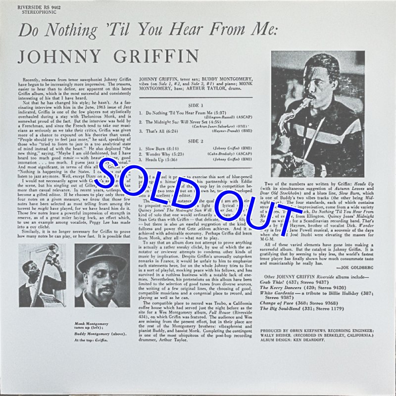 画像2: ジョニー・グリフィン（ts）/DO NOTHING 'TIL YOU HEAR FROM ME (2)
