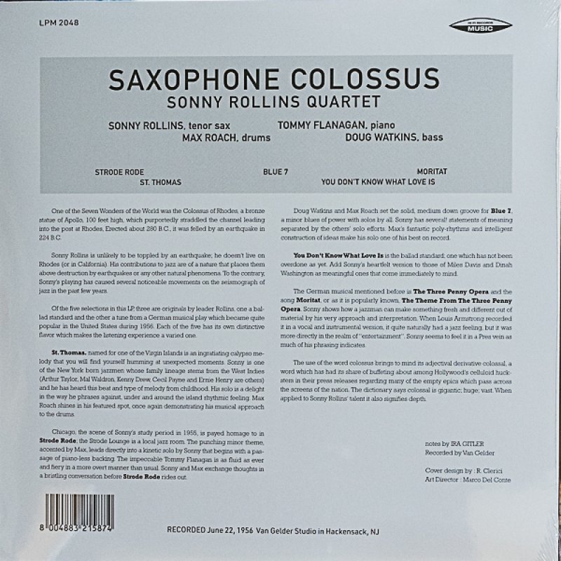 画像2: ソニー・ロリンズ(ts)/SAXOPHONE COLOSSUS(新品) (2)