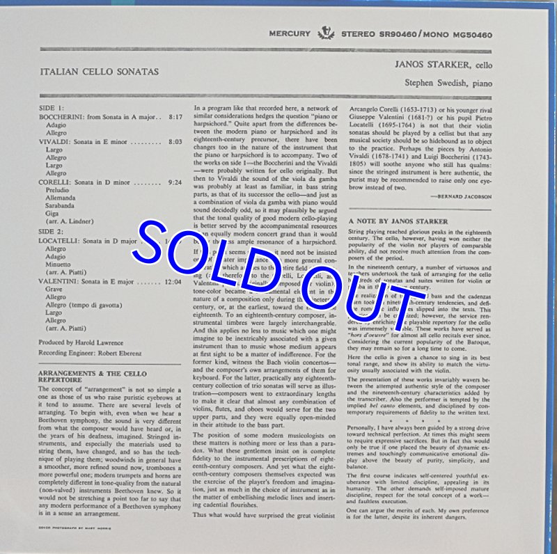 画像2: ヤーノシュ・シュタルケル（Vc）/プレイズ・イタリアン・ソナタ (2)