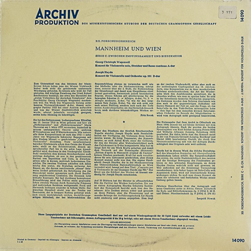 画像2: エンリコ・マイナルディ（Vc、指揮）/ワーゲンザイル：チェロ協奏曲 (2)