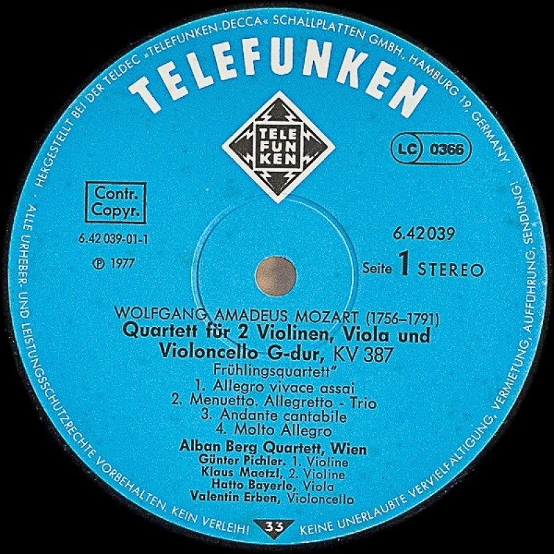 画像3: アルバンベルク弦楽四重奏団/モーツァルト:弦楽四重奏曲第14番KV387&第15番KV421 (3)