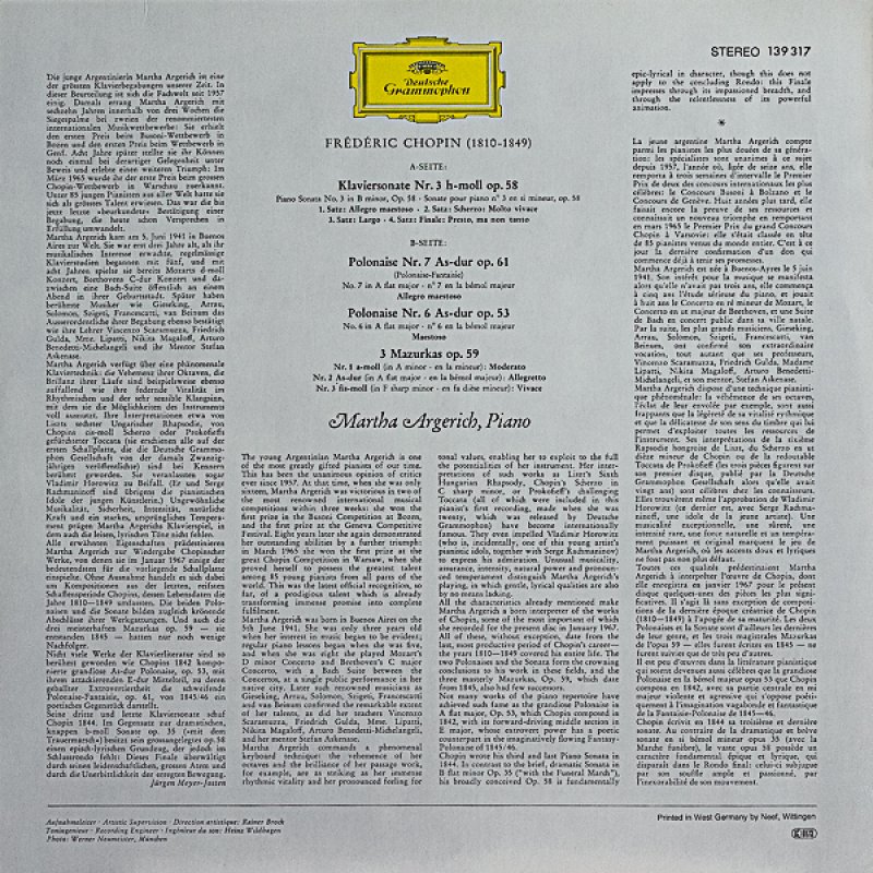 画像2: マルタ・アルゲリッチ（pf）/ショパン： ピアノ・ソナタ第3番作品58 (2)
