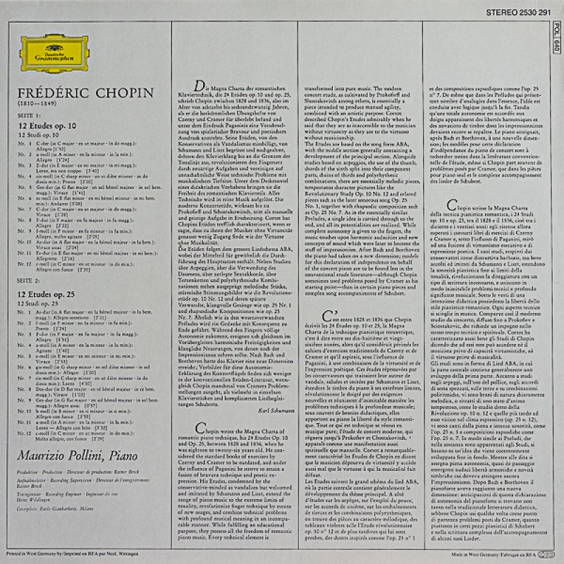 画像2: マウリツィオ・ポリーニ（pf）/ショパン：エチュード作品10&25 (2)