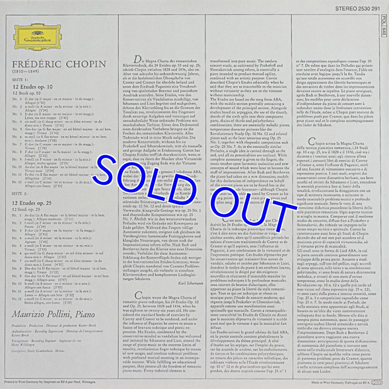 画像2: マウリツィオ・ポリーニ（pf）/ショパン：エチュード作品10&25 (2)