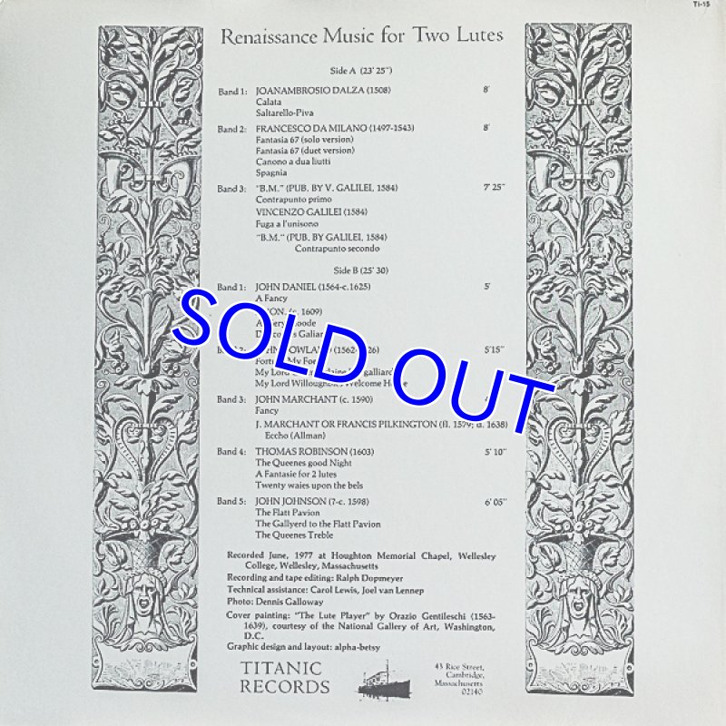 画像2: ロバート・ストリジッチ（Lute）/RENAISSANCE MUSIC FOR TWO LUTE（英盤） (2)
