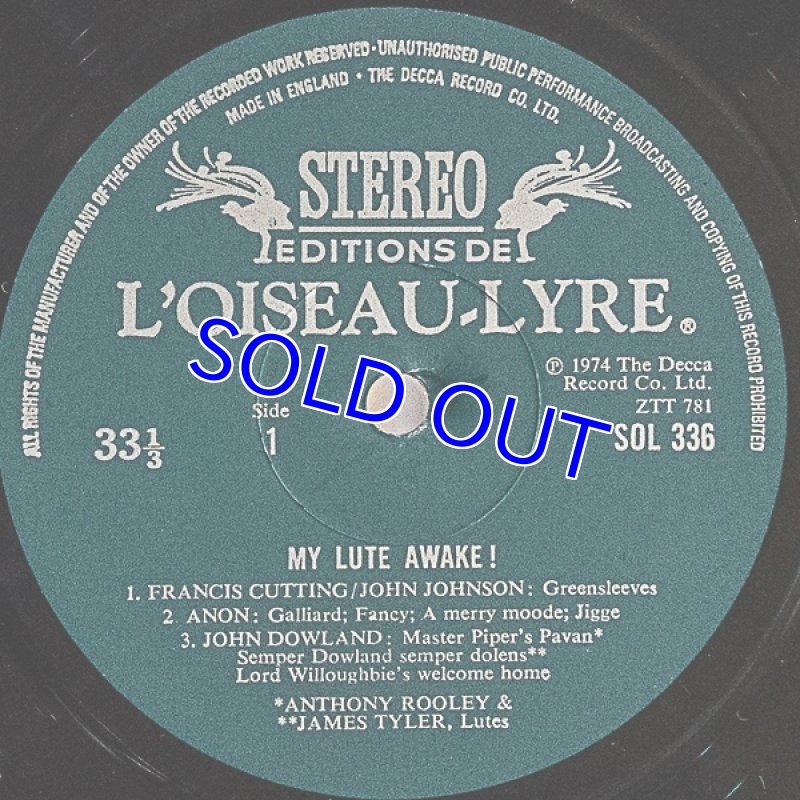 画像4: アンソニー・ローリー（Lute）/My Lute Awake！（英盤） (4)
