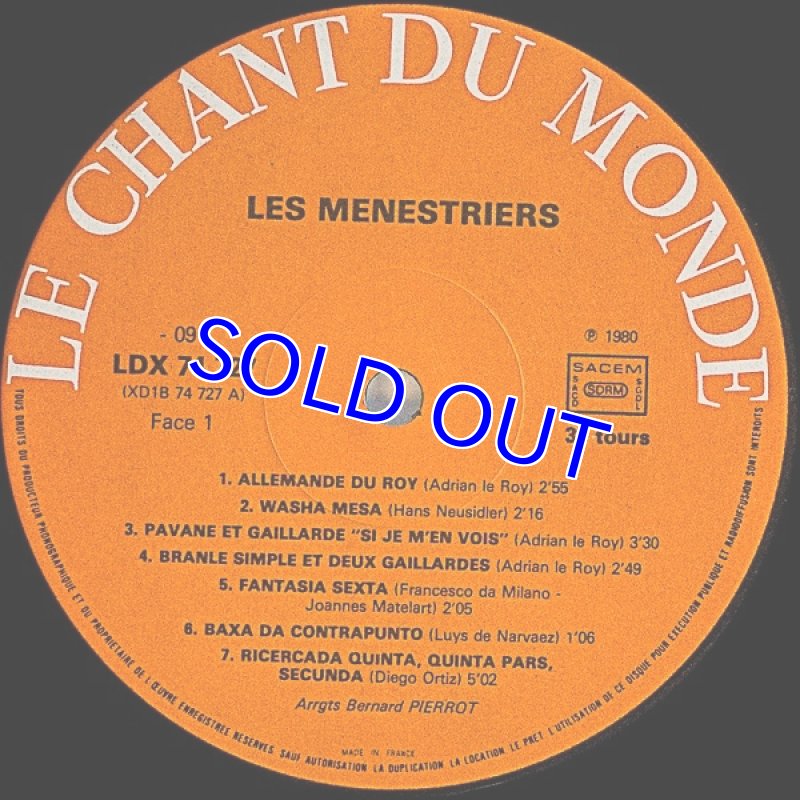 画像4: ヘンリ・アニェル（Lute）/LES MENESTRIERS（仏盤） (4)