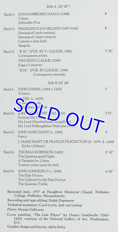 画像3: ロバート・ストリジッチ（Lute）/RENAISSANCE MUSIC FOR TWO LUTE（英盤） (3)