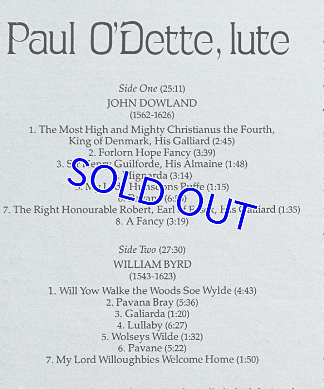 画像3: ポール・オデット（Lute）/THE ENGLISH LUTE（米盤） (3)