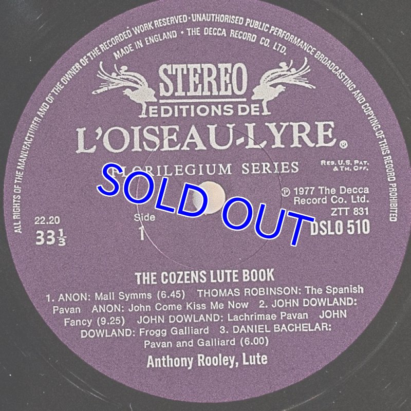 画像4: アンソニー・ローリー（Lute）/THE COZENS LUTE BOOK（英盤） (4)