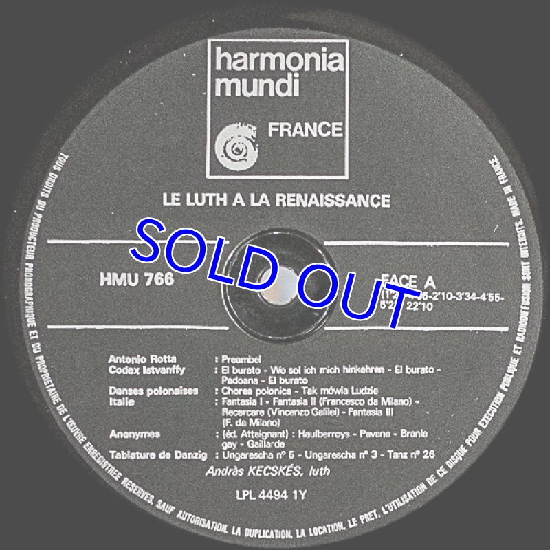 画像4: アンドラーシュ・ケチケーシュ（Lute）/LE LUTH A LA RENAISSANCE（仏盤） (4)