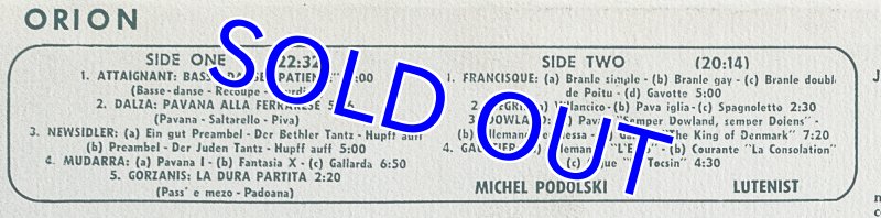 画像3: ミシュエル・ポドルスキ（Lute）/RENAISSANCE DANCES FOR THE LUTE（米盤） (3)