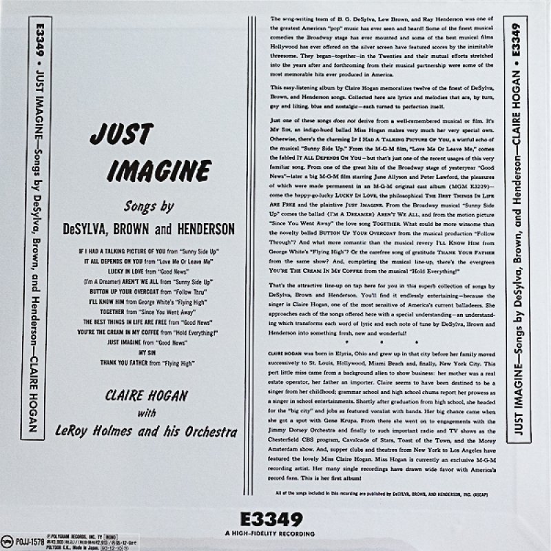 画像2: クレア・ホーガン/ジャスト・イマジン (2)