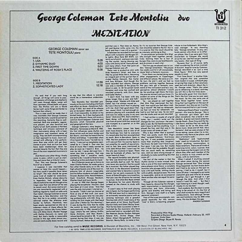 画像2: ジョージ・コールマン（ts）/MEDITATION (2)