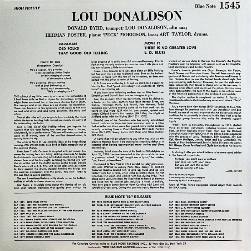 画像2: ルー・ドナルドソン（as）/ウェイリング・ウィズ・ルー (2)