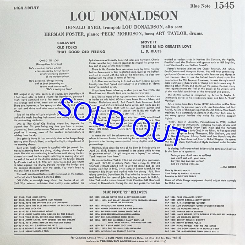 画像2: ルー・ドナルドソン（as）/ウェイリング・ウィズ・ルー (2)