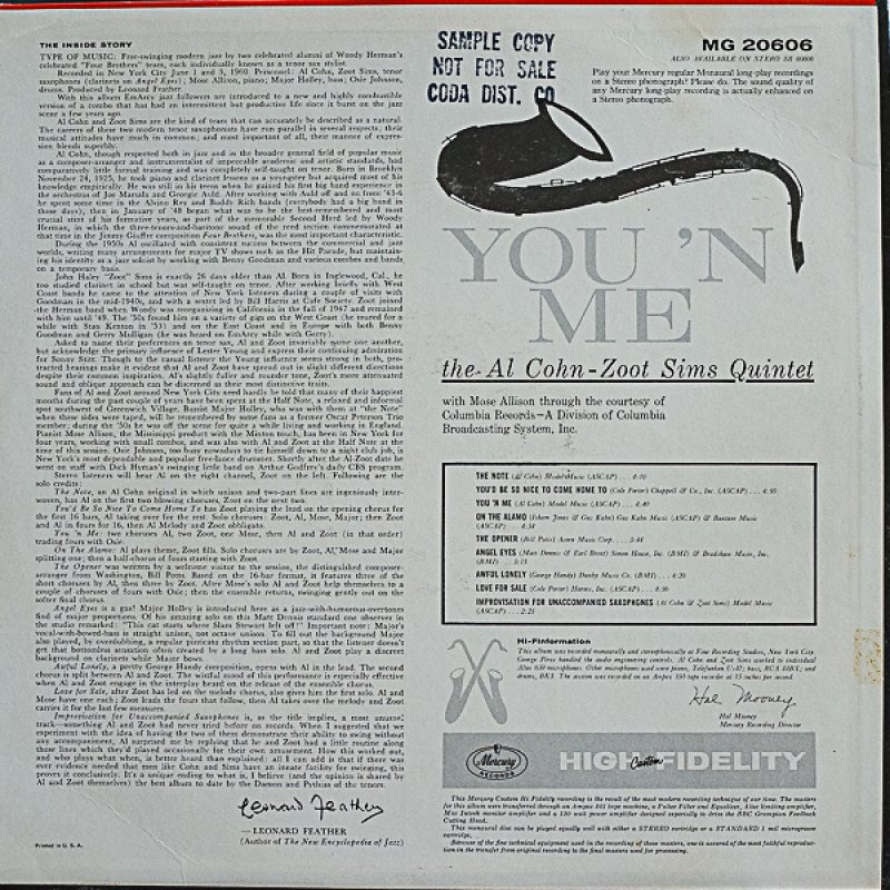 画像2: アル・コーン＆ズート・シムス/YOU 'N ME (2)