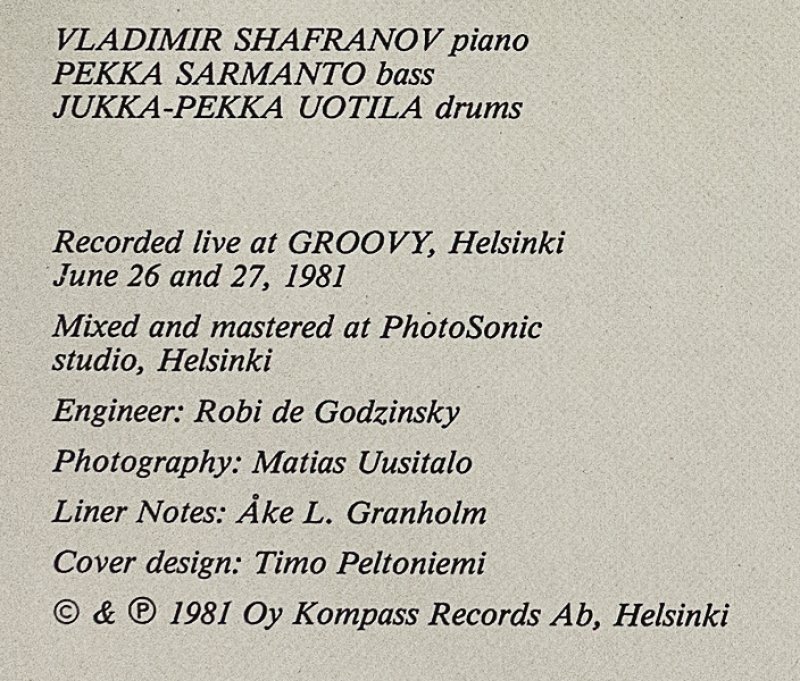 画像5: ウラジミール・シャフラノフ・トリオ/LIVE AT GROOVY（澤野工房） (5)