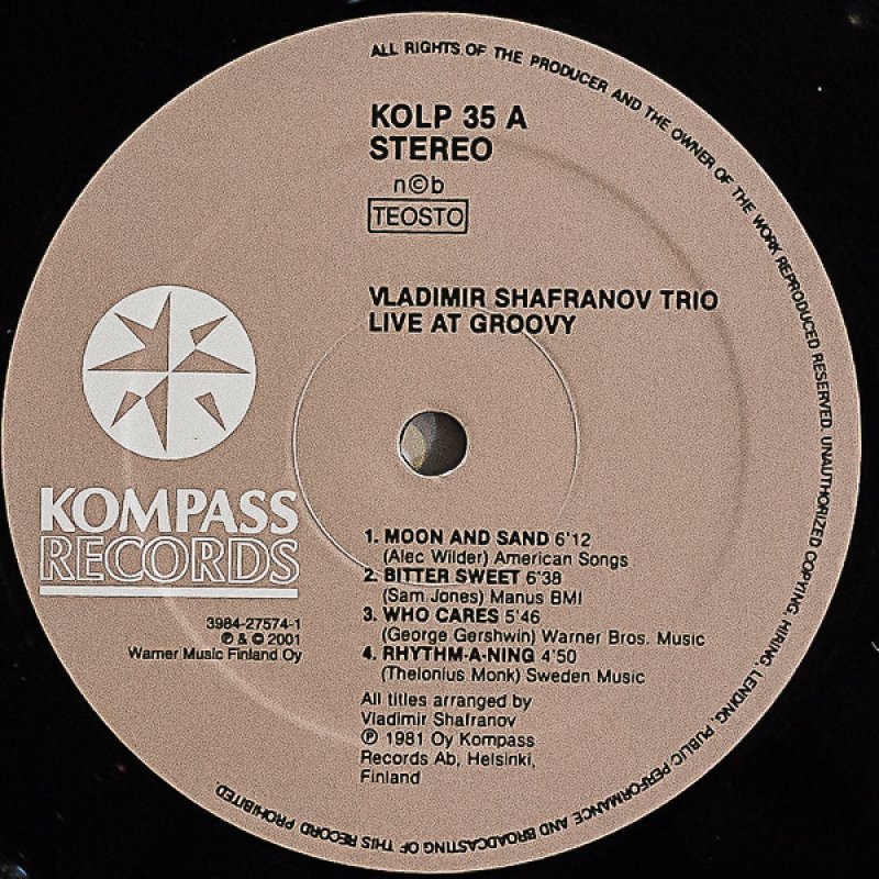 画像3: ウラジミール・シャフラノフ・トリオ/LIVE AT GROOVY（澤野工房） (3)