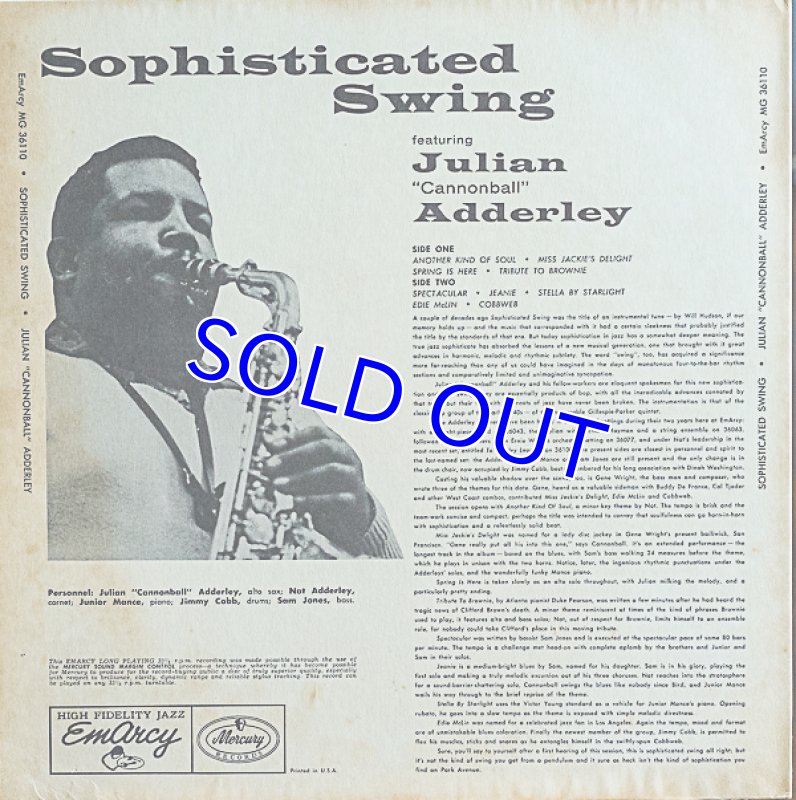 画像2: キャノンボール・アダレイ（as）/SOPHISTICATED SWING (2)