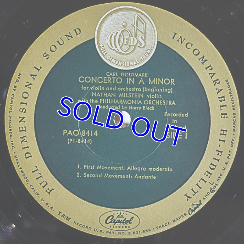 画像3: ナタン・ミルシテイン(Vn）/ゴールドマーク：ヴァイオリン協奏曲イ短調作品28 (3)