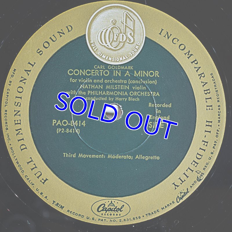 画像4: ナタン・ミルシテイン(Vn）/ゴールドマーク：ヴァイオリン協奏曲イ短調作品28 (4)