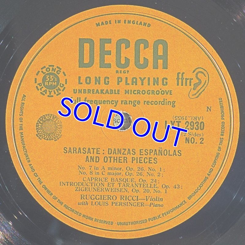 画像3: ルッジェーロ・リッチ（Vn）/サラサーテ：スペイン舞曲集 (3)
