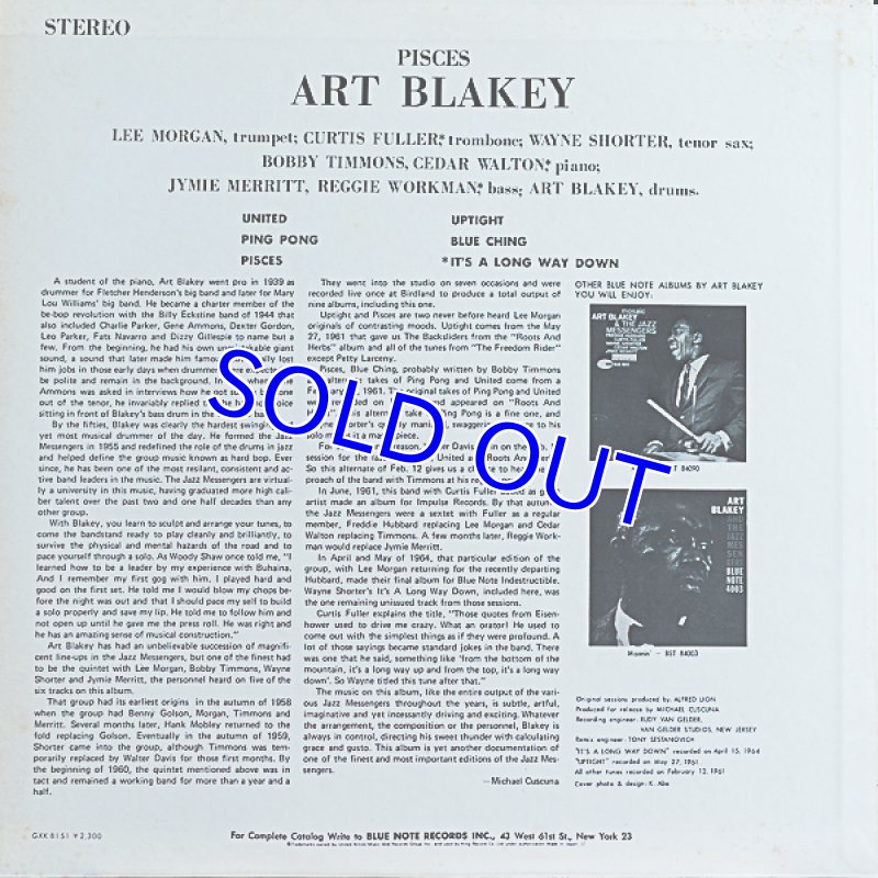 画像2: アート・ブレイキー（ds）/PISCES (2)