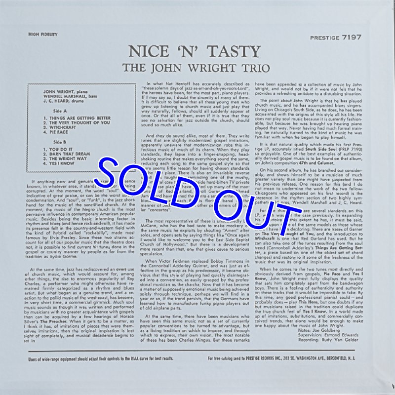 画像2: ザ・ジョン・ライト・トリオ/THE JOHN WRIGHT TRIO (2)