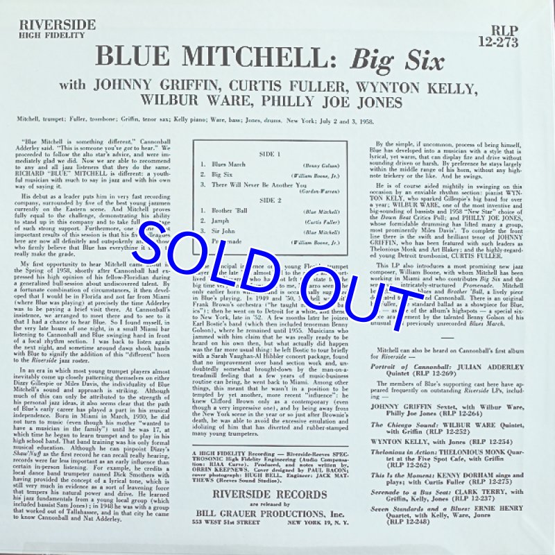 画像2: ブルー・ミッチェル（tp）/ビッグ6 (2)