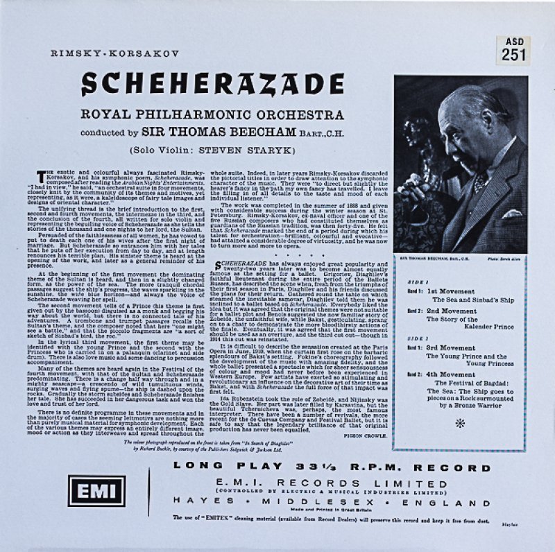 画像2: サー・トーマス・ビーチャム指揮/リムスキー＝コルサコフ：シェヘラザード (2)