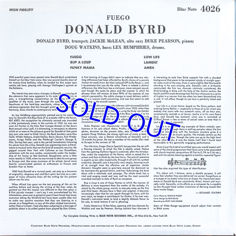 画像2: ドナルド・バード（tp）/FUEGO (2)