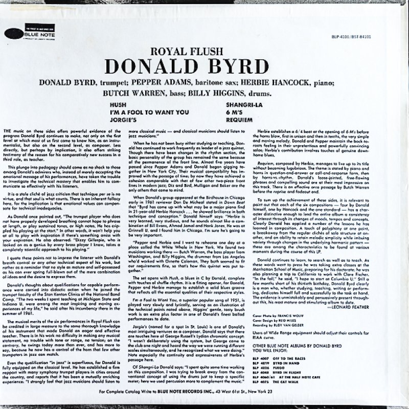 画像2: ドナルド・バード（tp）/Royal Flush (2)