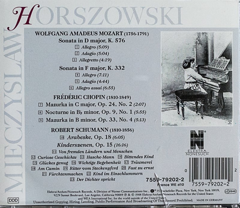 画像2: ミエチスラフ・ホレショスキー（pf）/Mozart Chopin Schumann（独盤） (2)