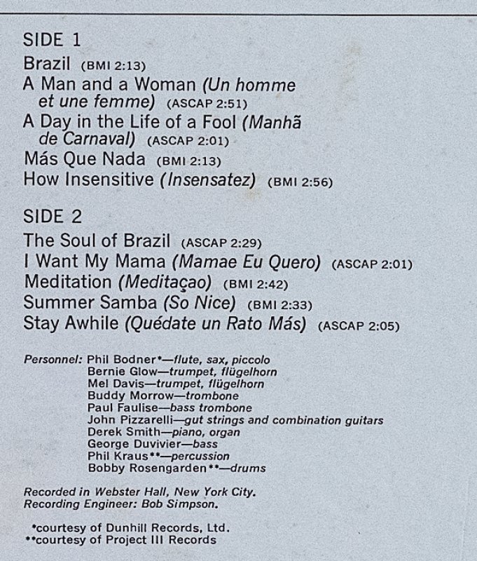 画像3: フィル・ボドナーほか/THE SOUL OF BRAZIL (3)