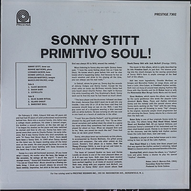 画像2: ソニー・ステット（ts）/PRIMITIVO SOUL (2)