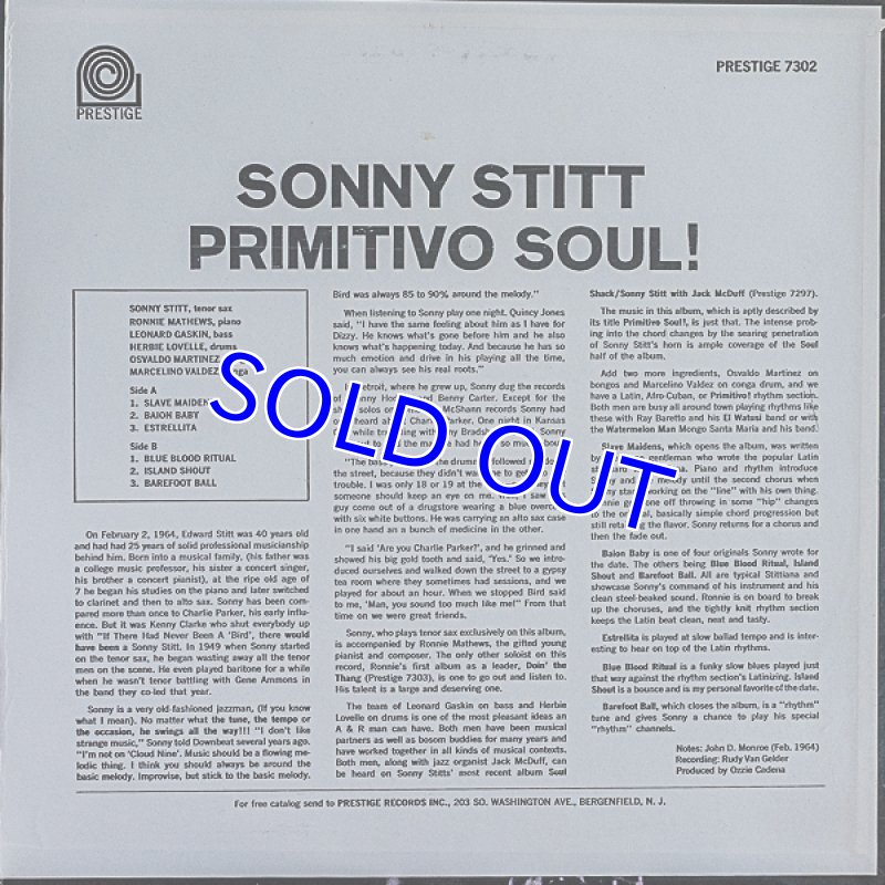 画像2: ソニー・ステット（ts）/PRIMITIVO SOUL (2)