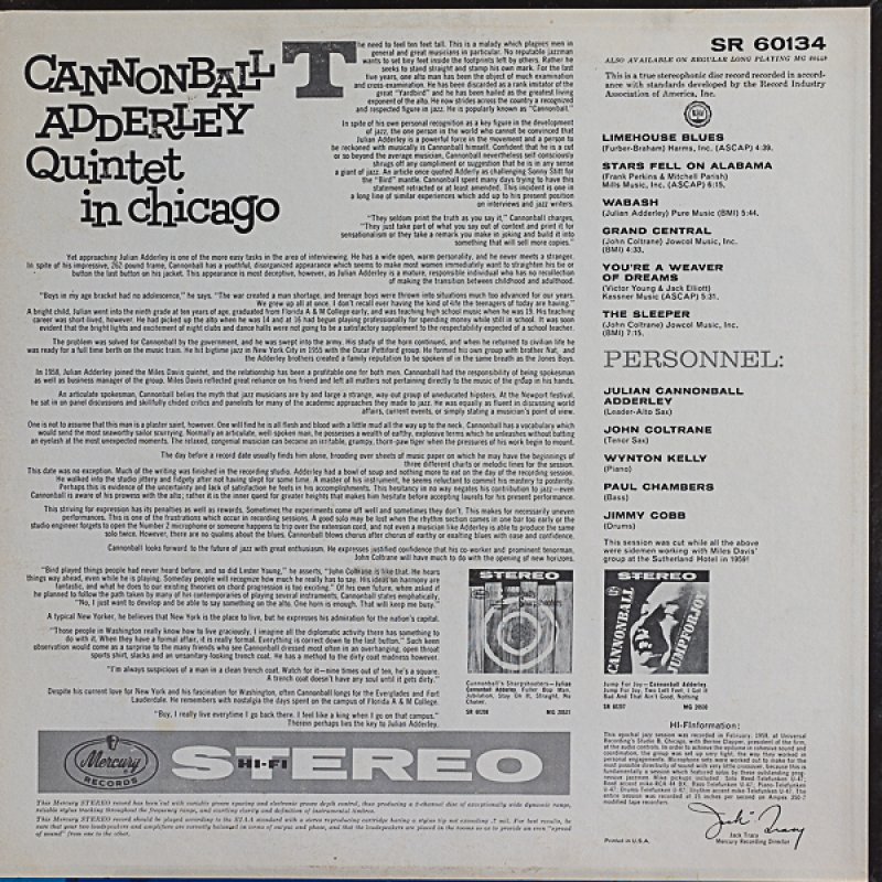 画像2: キャノンボール・アダレイ（as）/QUINTET IN CHICAGO (2)