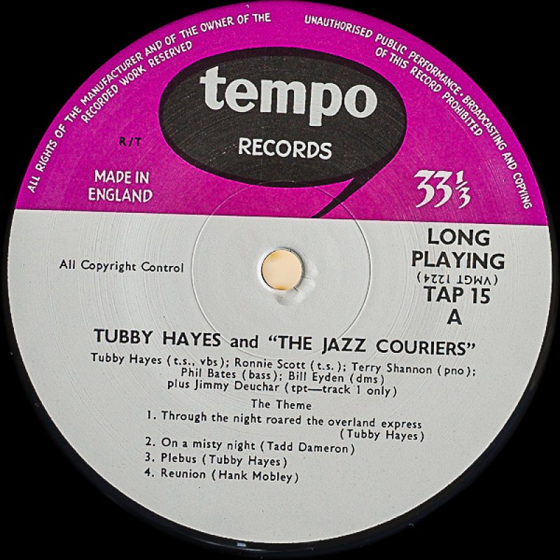 画像3: タビー・ヘイズ（ts）/THE JAZZ COURIERS (3)