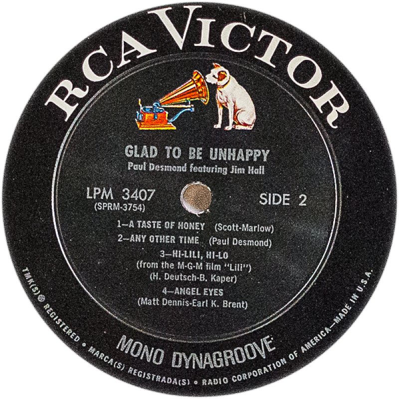 画像4: ポール・デスモンド（as）/GLAD　TO BE UNHAPPY （MONO) (4)