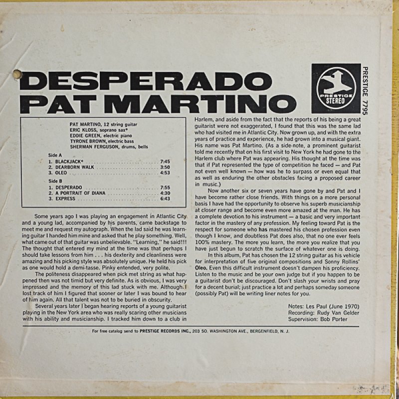 画像2: パット・マルティーノ（g）/DESPERADO (2)