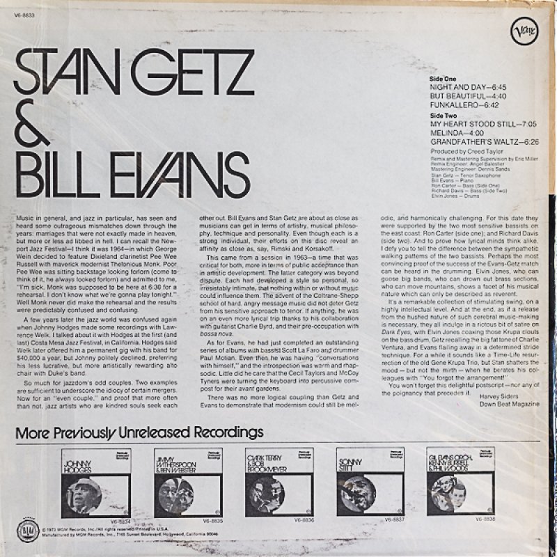 画像2: ビル・エヴァンス（p）/STAN GETZ/BILL EVANS (2)