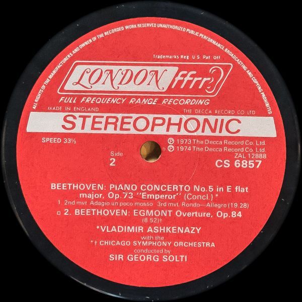 ベートーヴェン ピアノ協奏曲5番 皇帝 エグモント序曲 アシュケナージ ショルティ | クラシックLPレコード